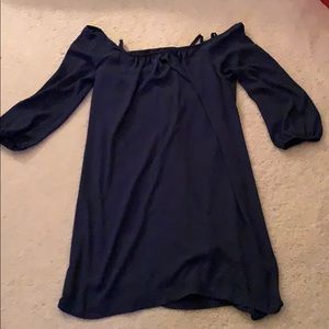 Navy silk dress